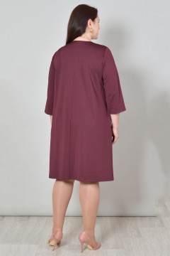 Трикотажное бордовое платье Avigal(фото3)