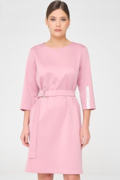 Розовое платье с поясом Priz