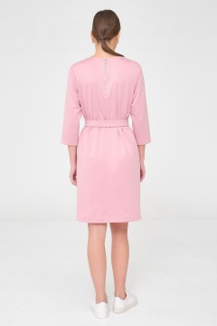 Розовое платье с поясом Priz(фото4)