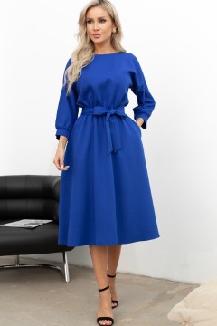 Синее платье с карманами Любава №2 Valentina(фото2)