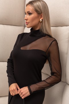 Длинное чёрное платье Мэви №1 Valentina(фото2)