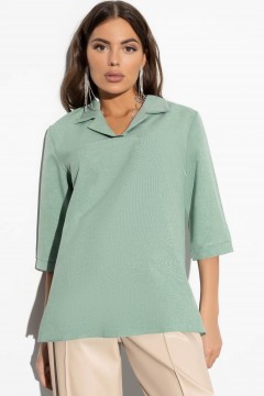 Зелёная льняная блузка Charutti