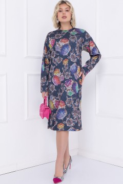 Трикотажное платье с цветочным принтом Bellovera(фото2)
