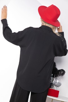 Чёрная рубашка с длинными рукавами Lady Taiga(фото4)