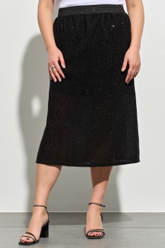 Чёрная юбка из трикотажа с пайетками Aquarel(фото2)