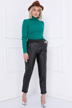 Комбинированные чёрные брюки с карманами  Bellovera