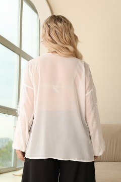 Белая блузка с кружевом Wisell(фото4)