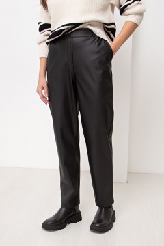 Кожаные чёрные брюки с карманами Mariko(фото2)