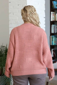 Вязаный свитер персикового цвета Wisell(фото3)