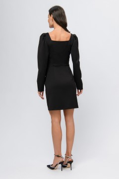 Чёрное платье мини с разрезом 1001 dress(фото3)