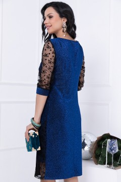 Нарядное синее платье с люрексом Bellovera(фото4)