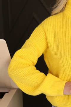 Жёлтый укороченный вязаный джемпер Wisell(фото3)