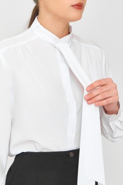 Белая блузка с бантом Priz(фото3)