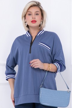 Трикотажная блуза голубая Bellovera