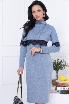 Платье трикотажное голубое с длинными рукавами Bellovera