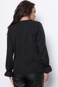 Чёрная блузка с рюшей Diolche(фото3)