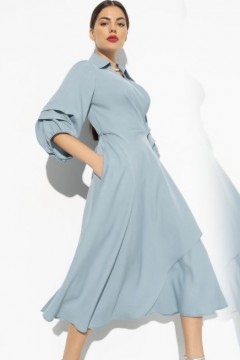 Платье небесно-голубое с карманами Charutti