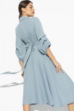 Платье небесно-голубое с карманами Charutti(фото4)