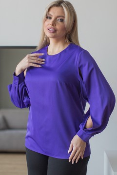 Фиолетовая блузка с разрезами на длинных рукавах Novita