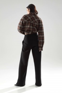 Чёрные брюки из футера с начёсом и карманами Charutti(фото4)