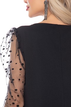 Короткое чёрное платье с воздушными рукавами Lady Taiga(фото3)