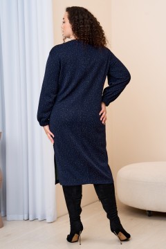 Тёмно-синее платье с разрезом в боковом шве Intikoma(фото3)
