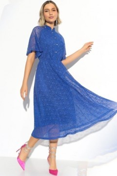 Синее кружевное платье на подкладе из креп-шифона Charutti