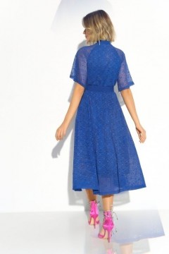 Синее кружевное платье на подкладе из креп-шифона Charutti(фото4)