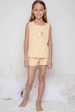 Трикотажная пижама для девочки КП 1604/светлые блики на светлой мимозе пижама Crockid