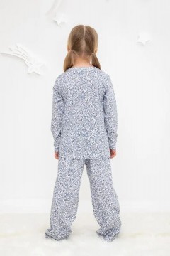 Трикотажная пижама для девочки с брюками К 1625/незабудки на лугу на белом пижама Crockid(фото3)