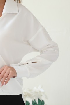 Блузка белая со складкой Wisell(фото3)