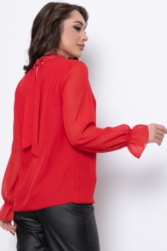 Красная шифоновая блузка с объёмными рукавами Diolche(фото3)