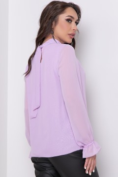 Шифоновая блузка лавандового цвета с объёмными рукавами Diolche(фото3)