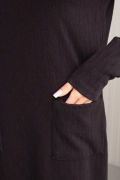 Чёрное трикотажное платье с накладными карманами Эльвина №5 Valentina(фото4)
