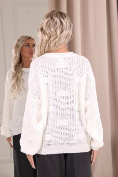 Белый вязаный свитер Wisell(фото4)