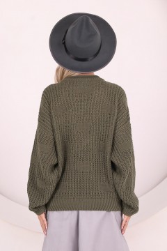 Вязаный свитер цвета хаки Wisell(фото3)