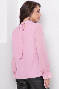 Шифоновая блузка розового цвета с объёмными рукавами Diolche(фото3)