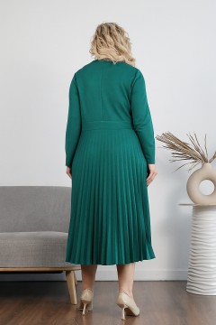 Зелёное трикотажное платье с поясом Wisell(фото3)