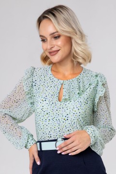 Блузка мятного цвета с принтом Rise(фото2)