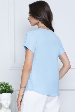 Голубая блузка с коротким рукавом Bellovera(фото4)
