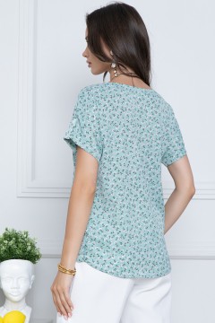 Мятная блузка с коротким рукавом Bellovera(фото4)