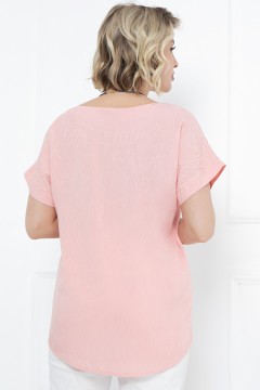 Розовая женская блуза с короткими рукавами Bellovera(фото4)