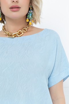 Голубая женская блуза с короткими рукавами Bellovera(фото3)