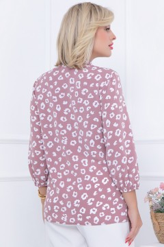 Розовая блуза с принтом Bellovera(фото4)