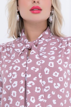 Розовая блуза с принтом Bellovera(фото3)
