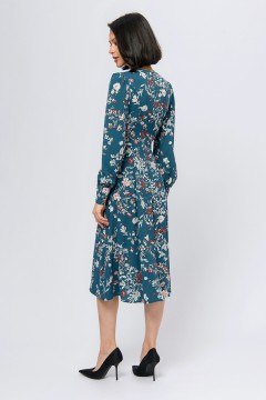 Бирюзовое платье миди с цветочным принтом 1001 dress(фото3)