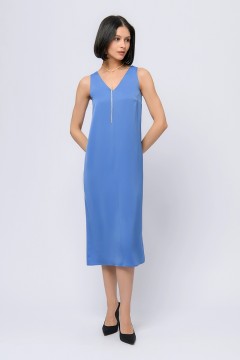 Платье миди синего цвета без рукавов 1001 dress(фото2)