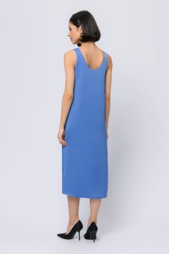 Платье миди синего цвета без рукавов 1001 dress(фото3)
