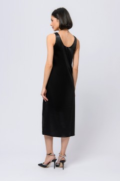 Платье миди чёрного цвета без рукавов 1001 dress(фото3)
