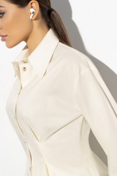 Белая рубашка с защипами по линии талии Charutti(фото3)